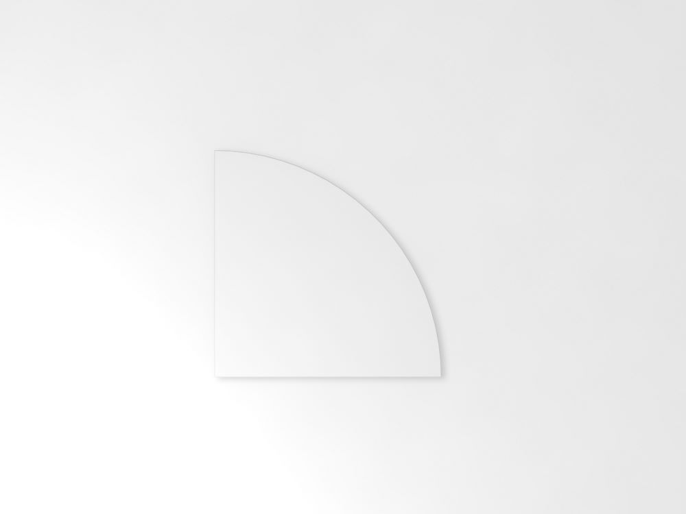 Hammerbacher Verkettungswinkel Viertelkreis Konsole 80 x 80 cm Weiß Grau Produktbild Hammerbacher Verkettungswinkel Viertelkreis Konsole 80 x 80 cm Weiß Grau