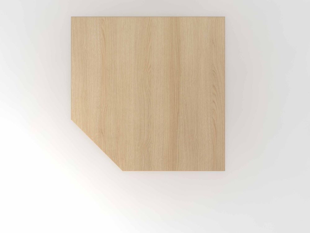 Hammerbacher Verkettungsplatte trapezförmig Konsole Eiche Weiß 120 x 120 cm 2 mm ABS-Kante Produktbild Hammerbacher Verkettungsplatte trapezförmig Konsole Eiche Weiß 120 x 120 cm 2 mm ABS-Kante