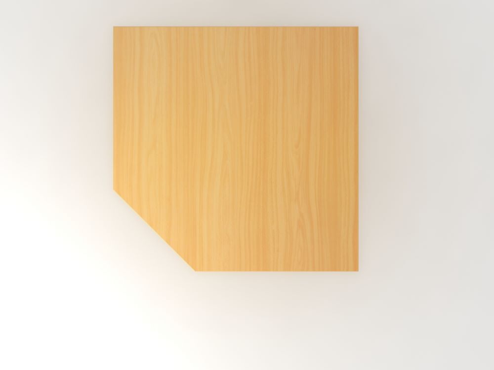 Hammerbacher Verkettungsplatte LT12 120 x 120 cm trapezförmig Buche Chrom ABS-Kante Produktbild Hammerbacher Verkettungsplatte LT12 120 x 120 cm trapezförmig Buche Chrom ABS-Kante