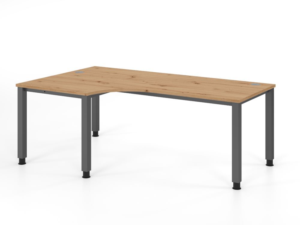 Produktbild Hammerbacher Winkeltisch 4 Fuß eckig 200x120cm 90 Grad Asteiche