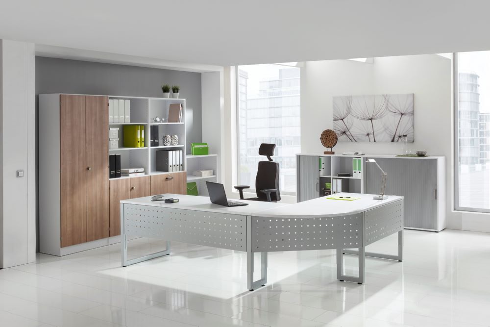 Produktbild Winkeltisch O-Fuß eckig 200x120cm Graphit/Gra bild 6