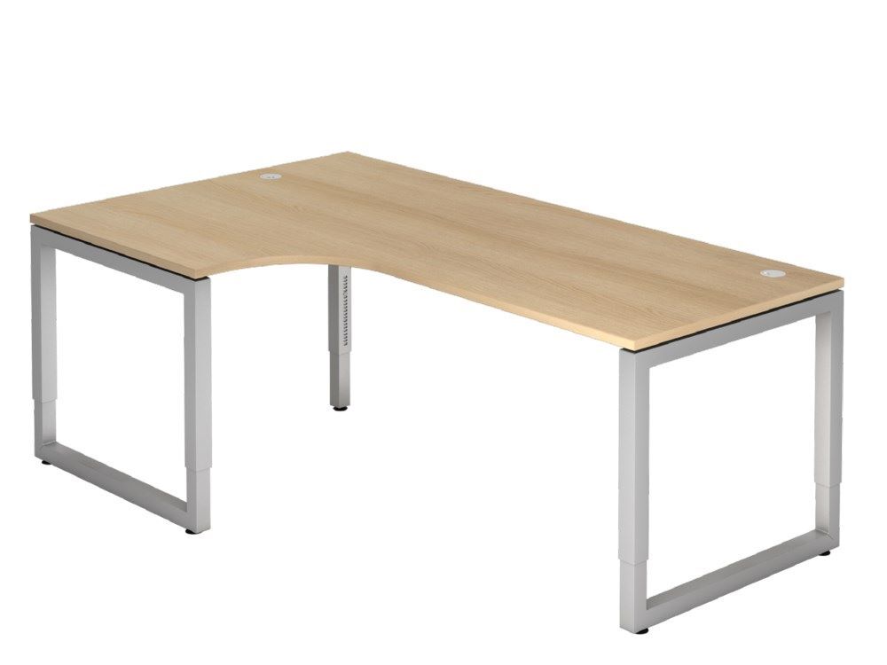 Hammerbacher Winkeltisch O-Fuß eckig 200 x 120 cm 90 Grad Eiche Produktbild Hammerbacher Winkeltisch O-Fuß eckig 200 x 120 cm 90 Grad Eiche