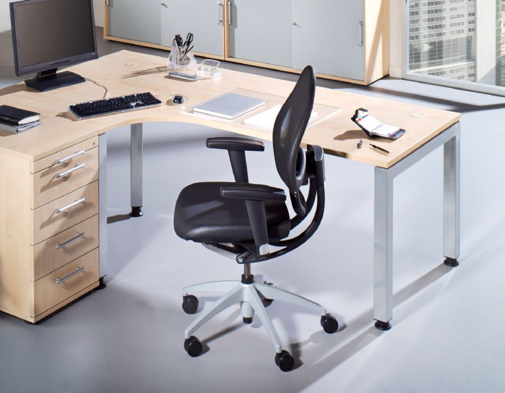 Produktbild Winkeltisch U-Fuß eckig 200x120cm 90°Graphit bild 2