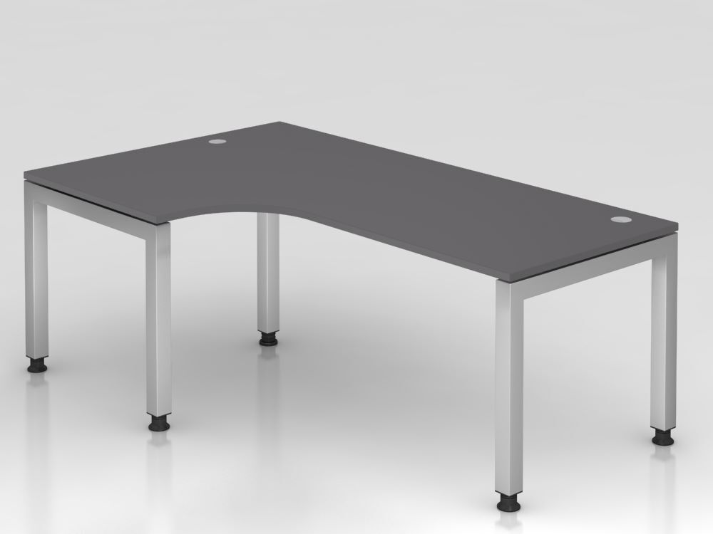 Produktbild Hammerbacher Winkeltisch U-Fuß eckig 200x120cm 90 Grad Graphit