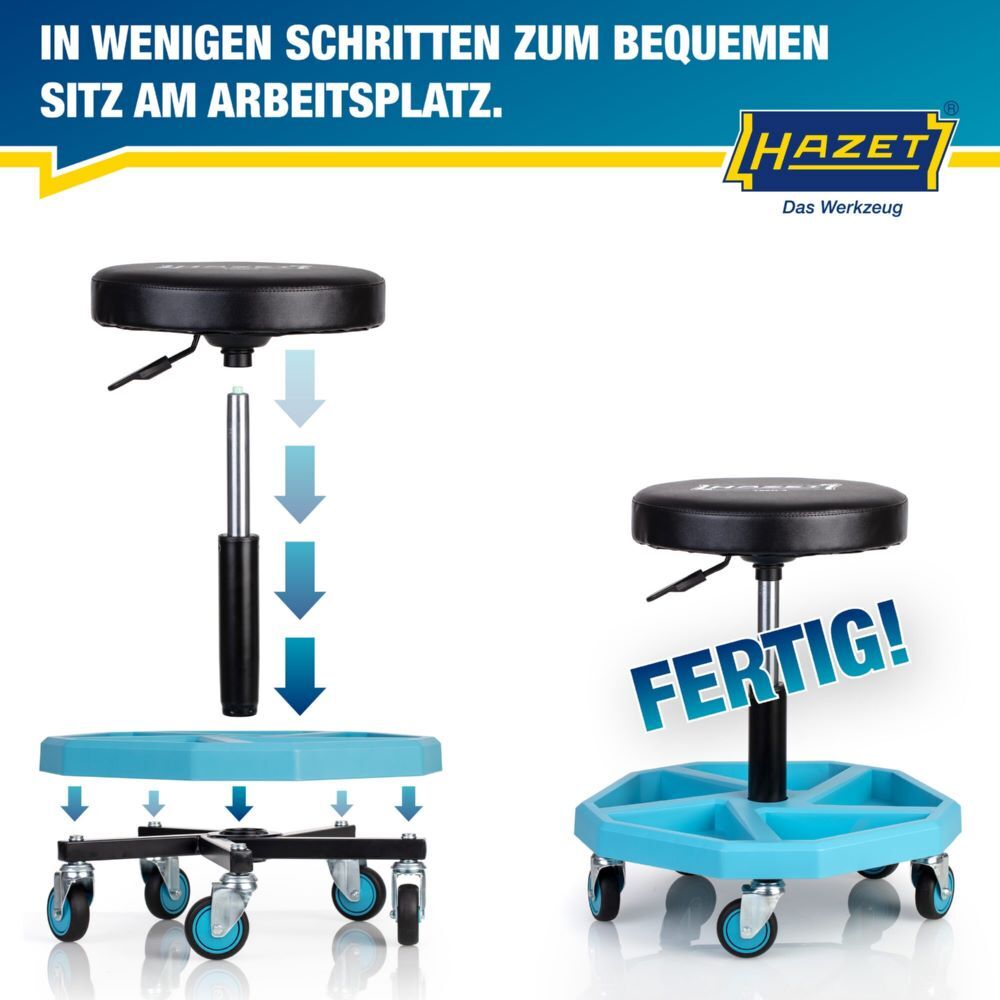 Produktbild Arbeitssitz Hocker 195N-4 bis 150 kg rollbar bild 6