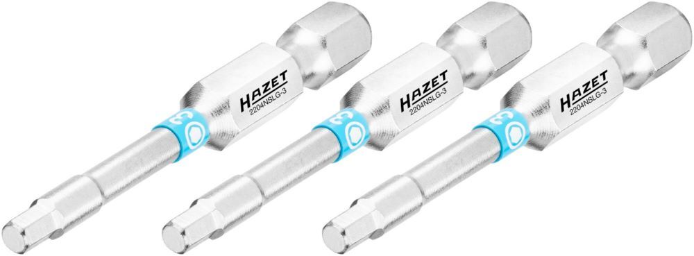 Produktbild Hazet Bit 2204NSLG-3/3 1/4 Zoll 6,3 mm Innen Sechskant Profil 3 Teile SW 3 mm