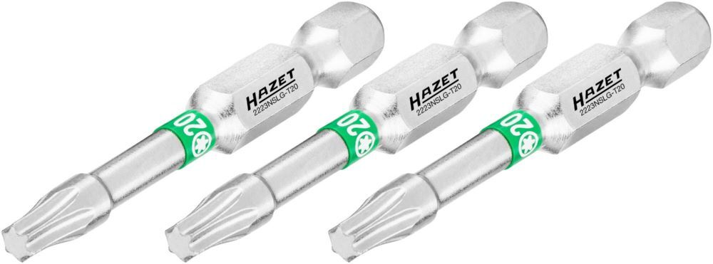 Produktbild Hazet Bit 2223NSLG-T20/3 1/4 Zoll 6,3 mm Sechskant Innen TORX® Profil 3 Teile SW T20