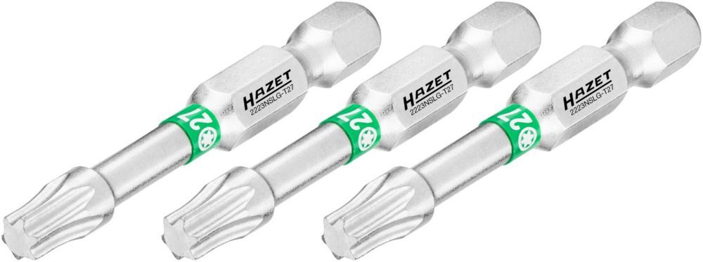 Produktbild Hazet Bit 2223NSLG-T27/3 1/4 Zoll 6,3 mm Sechskant Innen TORX® Profil 3 Teile SW T27