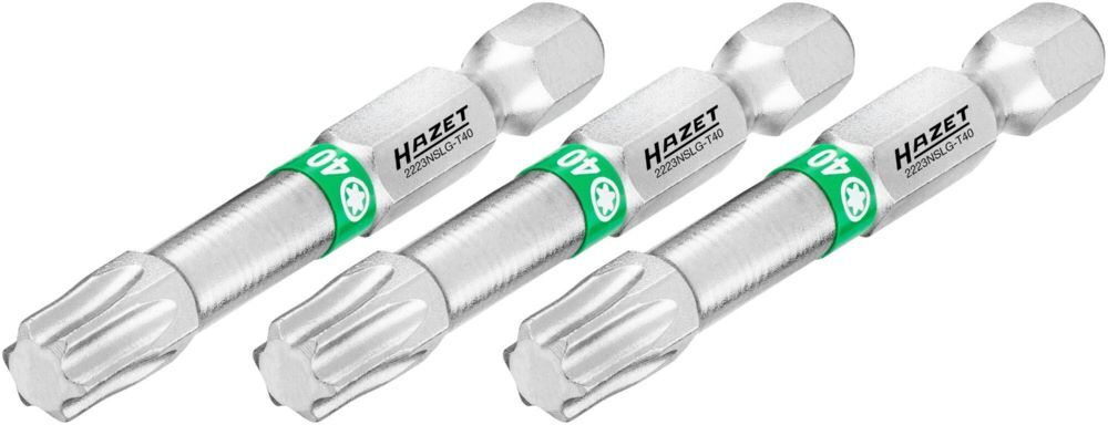 Produktbild Hazet Bit 2223NSLG-T40/3 1/4 Zoll 6,3 mm Sechskant Innen TORX® Profil 3 Teile SW T40