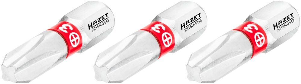 Produktbild Bit 2215N-PH3/3 1/4 Zoll 6,3 mm Sechskant Kreuzschlitz Profil PH 3 Teile SW PH3 bild 2