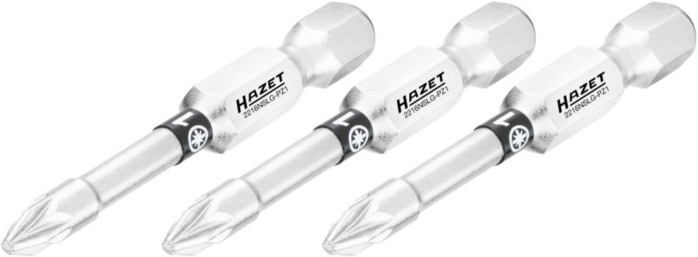 Produktbild Hazet Bit 2216NSLG-PZ1/3 1/4 Zoll 6,3 mm Sechskant Pozidriv Profil PZ 3 Teile SW PZ1