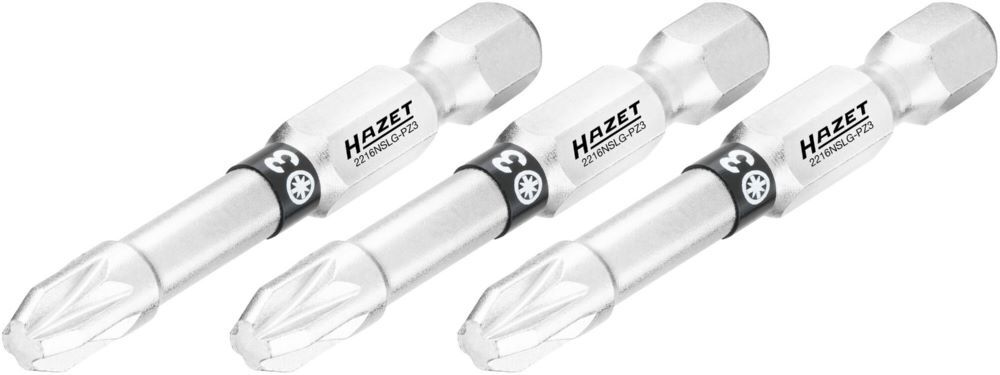 Produktbild Hazet Bit 2216NSLG-PZ3/3 1/4 Zoll 6,3 mm Sechskant Pozidriv Profil PZ 3 Teile SW PZ3