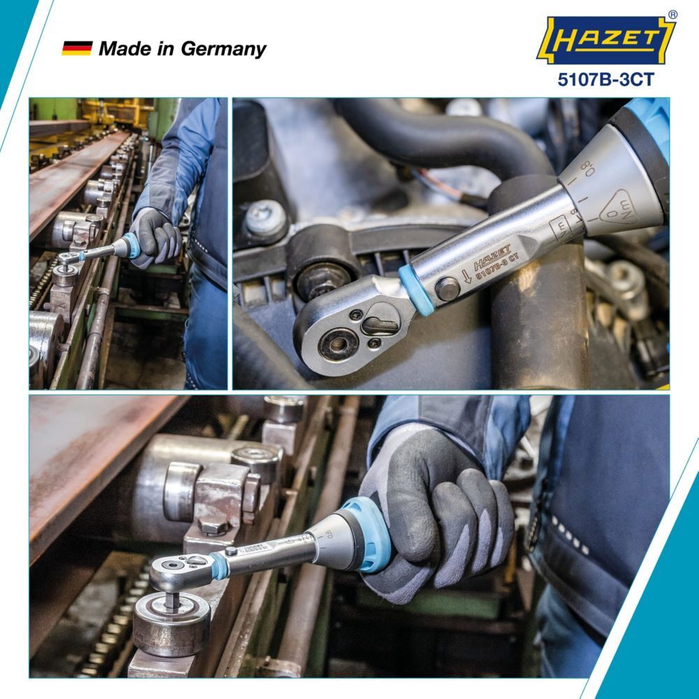 Hazet Drehmomentschlüssel mit Bit Umschaltknarre 5107B-3CT Länge 234 mm Produktbild Hazet Drehmomentschlüssel mit Bit Umschaltknarre 5107B-3CT Länge 234 mm bild 3