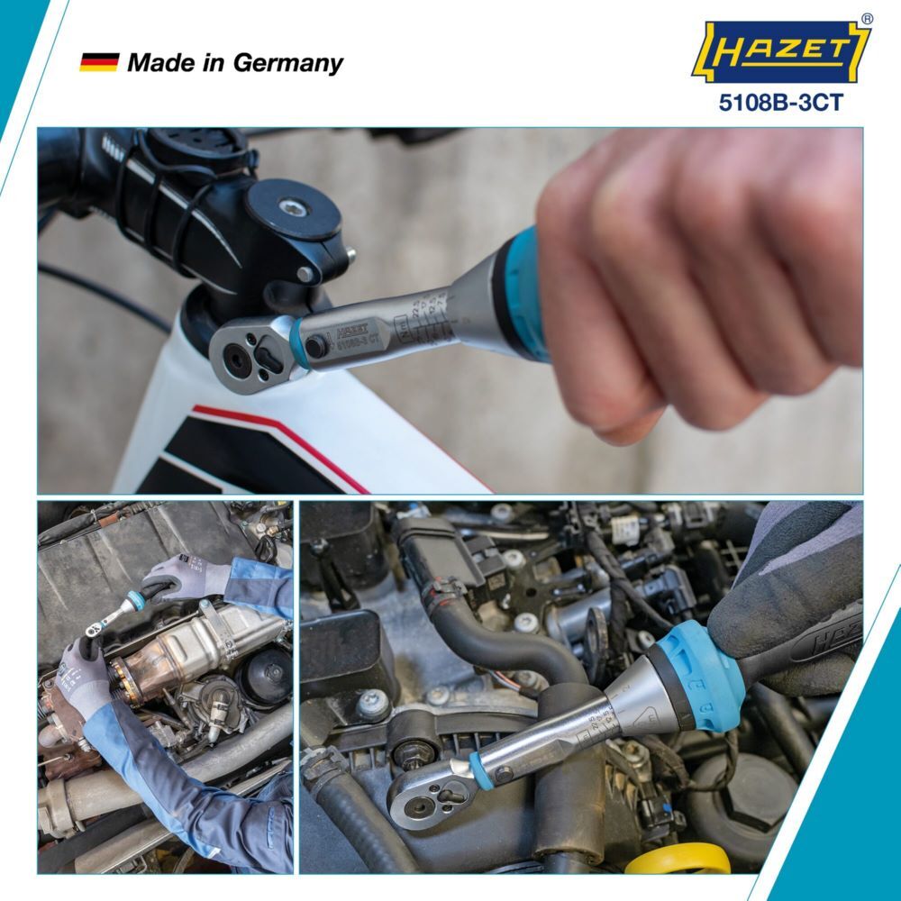 Hazet Drehmomentschlüssel mit Bit Umschaltknarre 5108B-3CT Länge 234 mm Produktbild Hazet Drehmomentschlüssel mit Bit Umschaltknarre 5108B-3CT Länge 234 mm bild 3