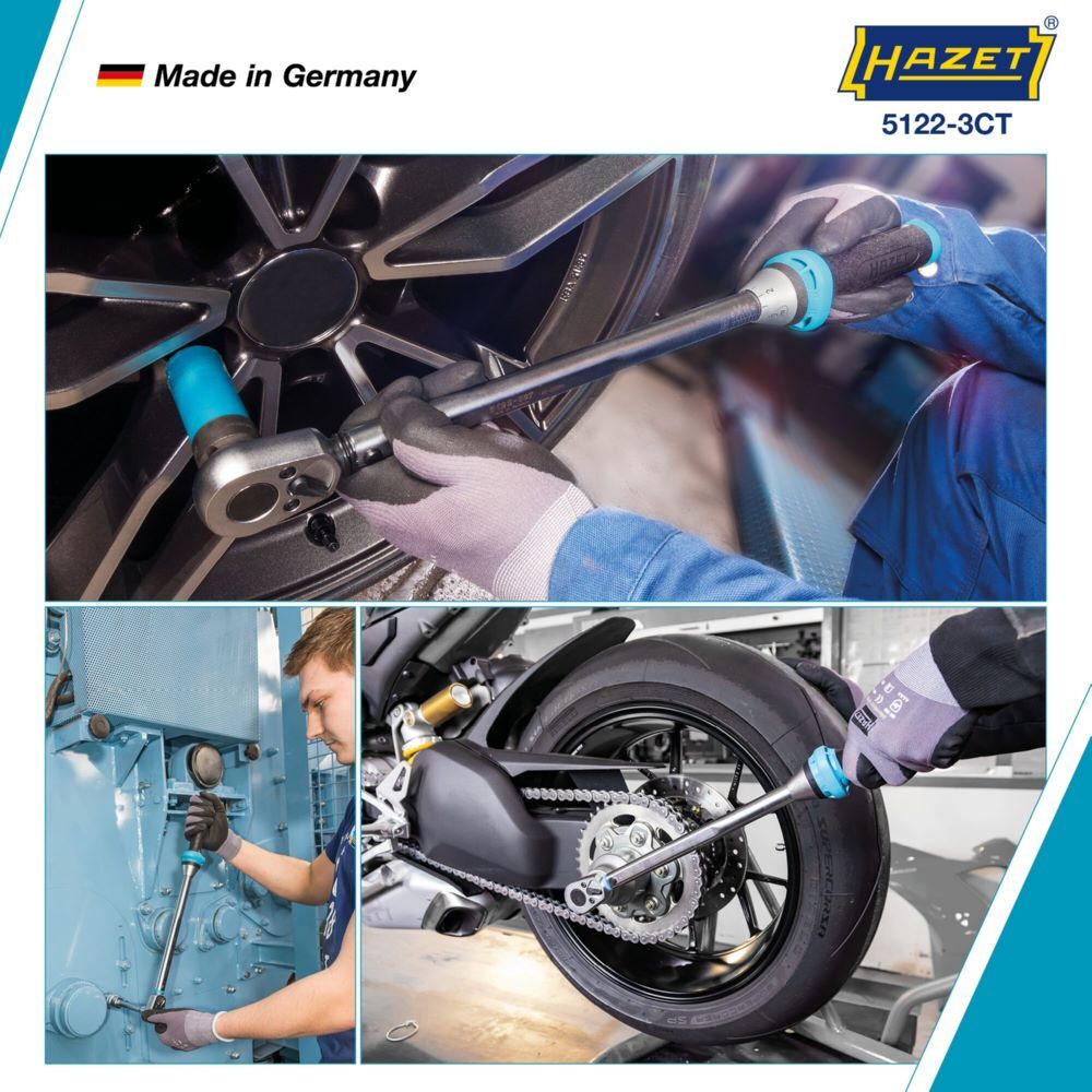 Hazet Drehmomentschlüssel mit DAkkS Kalibrierschein 5122-3CTCAL Vierkant Länge 519 mm Produktbild Hazet Drehmomentschlüssel mit DAkkS Kalibrierschein 5122-3CTCAL Vierkant Länge 519 mm bild 2