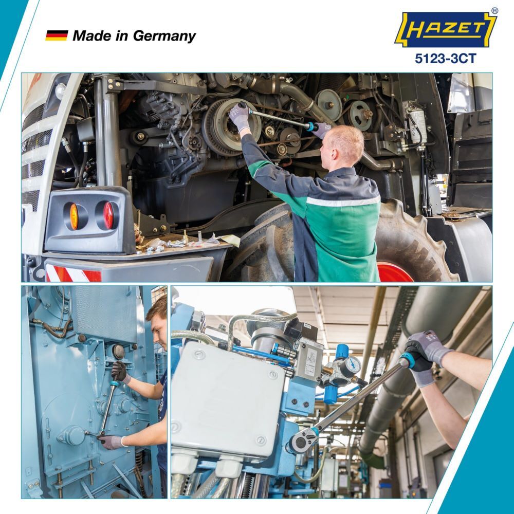 Hazet Drehmomentschlüssel mit DAkkS Kalibrierschein 5123-3CTCAL Vierkant Länge 628 mm Produktbild Hazet Drehmomentschlüssel mit DAkkS Kalibrierschein 5123-3CTCAL Vierkant Länge 628 mm bild 2