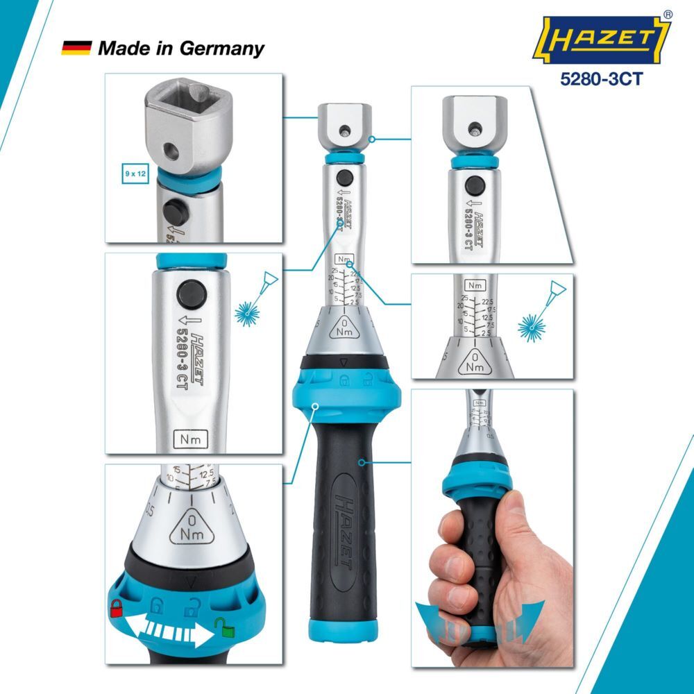Hazet Drehmomentschlüssel mit DAkkS Kalibrierschein 5280-3CTCAL Einsteck Vierkant  Produktbild Hazet Drehmomentschlüssel mit DAkkS Kalibrierschein 5280-3CTCAL Einsteck Vierkant  bild 7