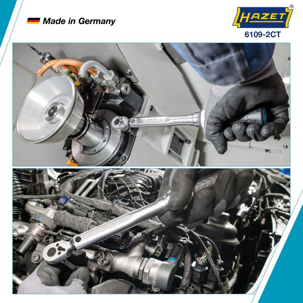 Hazet Drehmomentschlüssel mit DAkkS-Kalibrierschein 6109-2CTCAL Vierkant  Länge 256 mm Produktbild Hazet Drehmomentschlüssel mit DAkkS-Kalibrierschein 6109-2CTCAL Vierkant  Länge 256 mm bild 2