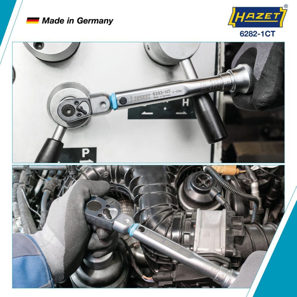 Hazet Drehmomentschlüssel mit DAkkS Kalibrierschein 6282-1CTCAL Länge 240 mm Produktbild Hazet Drehmomentschlüssel mit DAkkS Kalibrierschein 6282-1CTCAL Länge 240 mm bild 2