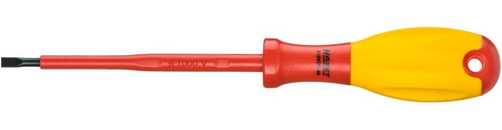 Produktbild Hazet Elektriker-Schraubendreher schutzisoliert 810VDE-40 Schlitz Profil SW 0,8 x 4 mm