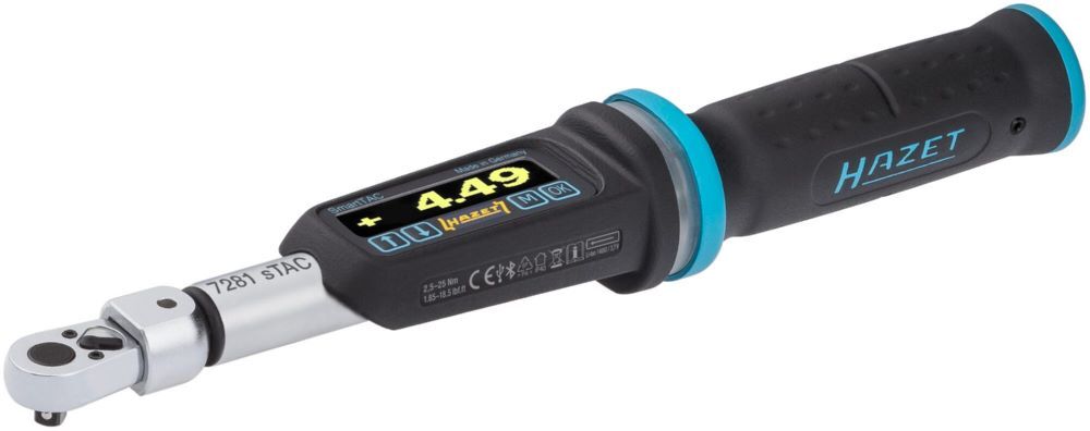 Hazet Elektro Drehmoment Drehwinkelschlüssel 7281-5STAC Vierkant 1/4 Zoll 260 mm Produktbild Hazet Elektro Drehmoment Drehwinkelschlüssel 7281-5STAC Vierkant 1/4 Zoll 260 mm