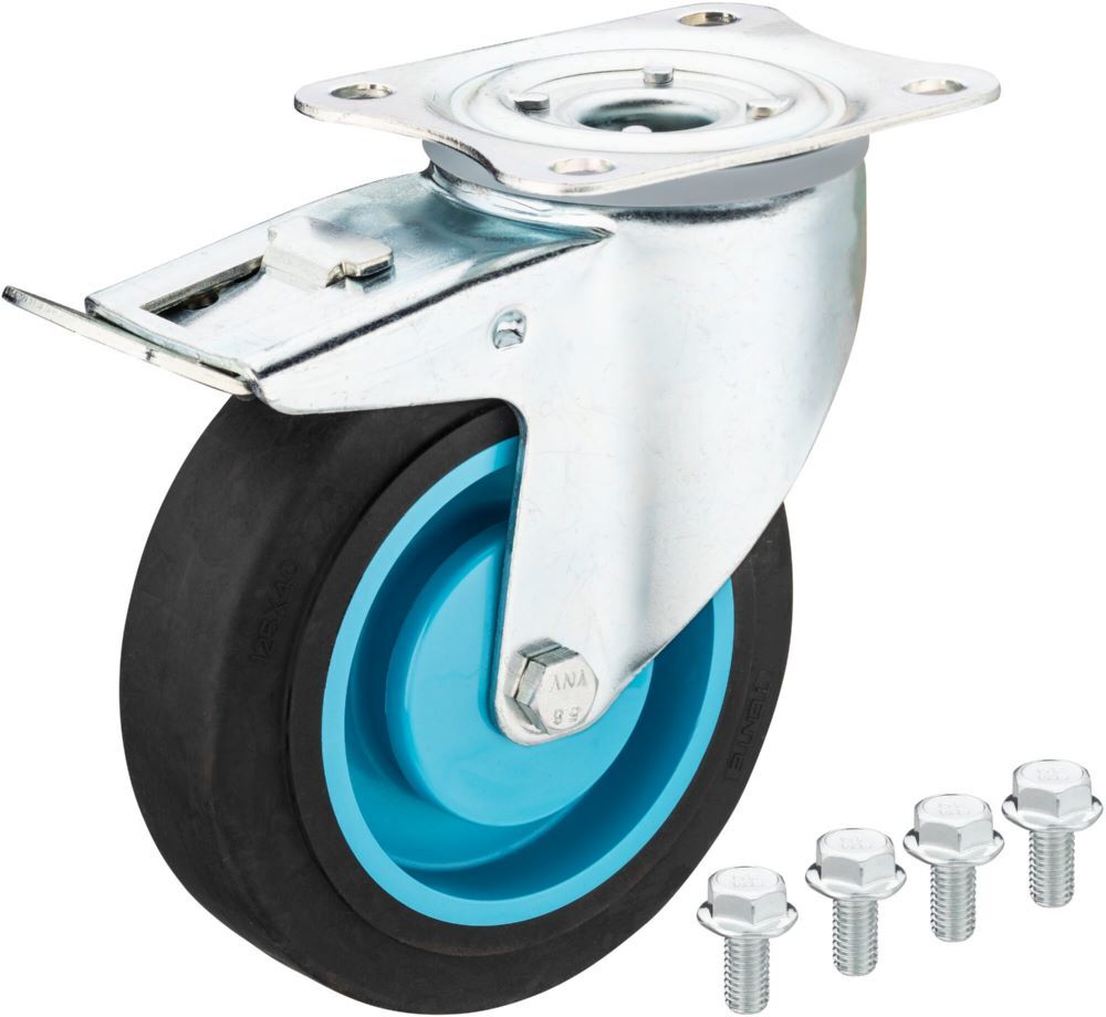 Produktbild Hazet Lenkrolle mit Feststeller blau schwarz 125 mm 179N-011A