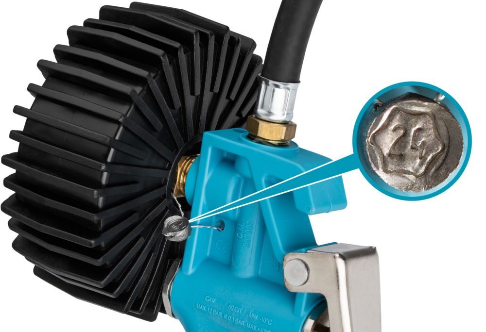 Hazet Reifenfüll Messgerät geeicht 9041G-1 Manometer 80 mm Produktbild Hazet Reifenfüll Messgerät geeicht 9041G-1 Manometer 80 mm bild 4