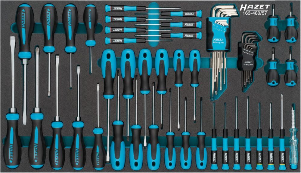 Hazet Schraubendreher Satz 163-480/57 verschiedene Profile PH00-PH3 T-T40 Produktbild Hazet Schraubendreher Satz 163-480/57 verschiedene Profile PH00-PH3 T-T40