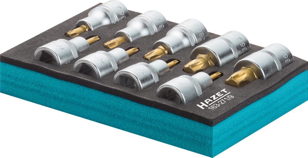 Hazet Schraubendreher Steckschlüssel Satz TORX 163-271/9 1/2 Zoll T20-T60 Produktbild Hazet Schraubendreher Steckschlüssel Satz TORX 163-271/9 1/2 Zoll T20-T60 bild 3