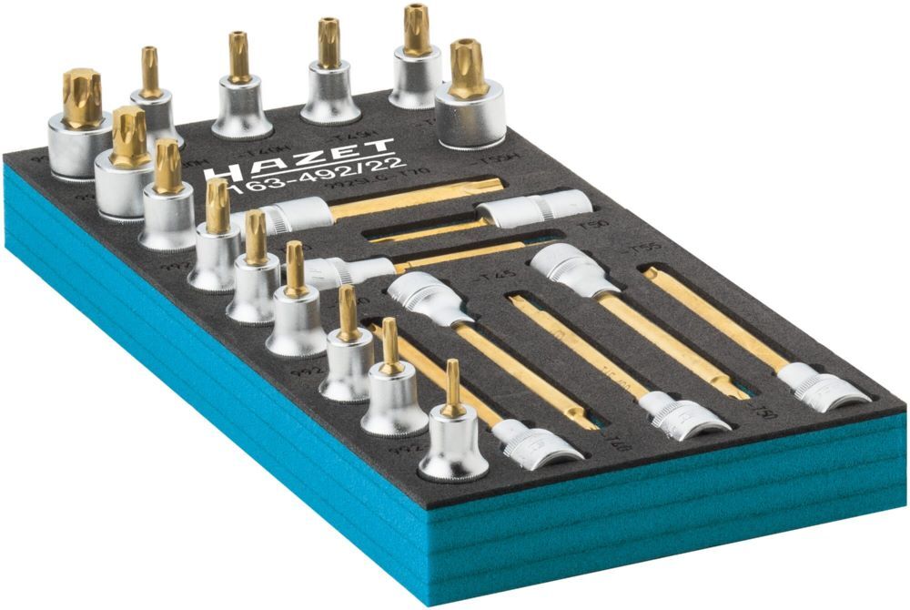Hazet Steckschlüsseleinsatz Satz Torx Vierkant 163-492/22 T20-T70 Produktbild Hazet Steckschlüsseleinsatz Satz Torx Vierkant 163-492/22 T20-T70 bild 3