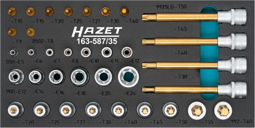Hazet Steckschlüsseleinsatz Satz 163-587/35 Torx Vierkant E6-E24 T8-T50 Produktbild Hazet Steckschlüsseleinsatz Satz 163-587/35 Torx Vierkant E6-E24 T8-T50