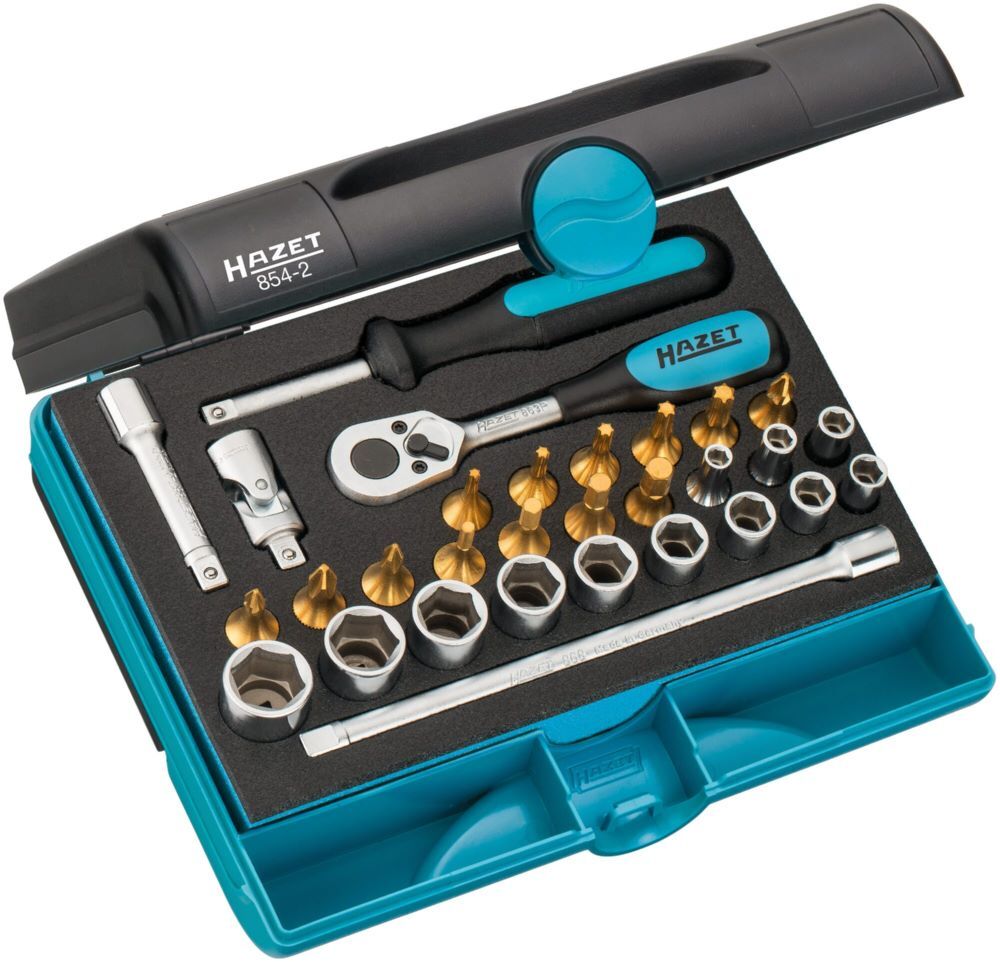 Hazet Steckschlüssel Satz 854-2 PH1-PH2 PZ1-PZ2 T10-T30 SW 38 mm Produktbild Hazet Steckschlüssel Satz 854-2 PH1-PH2 PZ1-PZ2 T10-T30 SW 38 mm