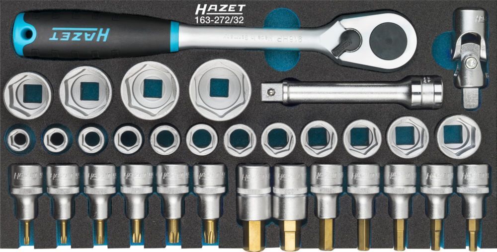 Hazet Steckschlüssel Satz 163-272/32 mit 1/2 Zoll Profile 5-32 T20-T50 Produktbild Hazet Steckschlüssel Satz 163-272/32 mit 1/2 Zoll Profile 5-32 T20-T50 bild 1