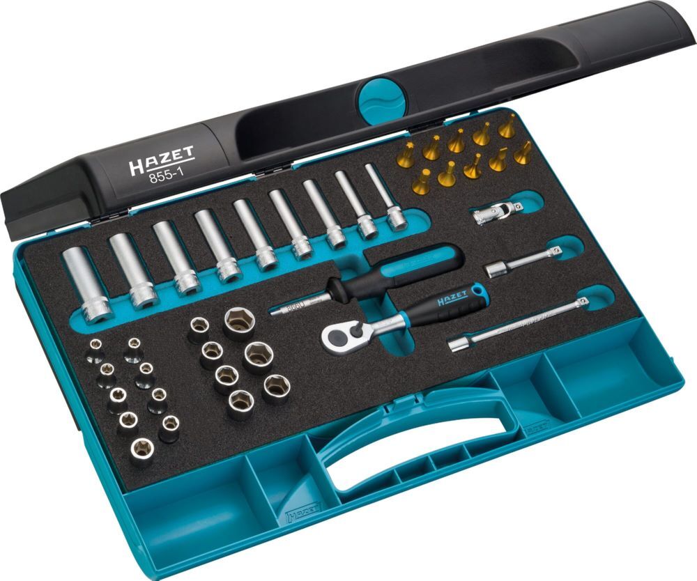 Hazet Steckschlüssel Satz 855-1 1/4 Zoll 3-13 E5-E10 E6 PH2 T10-T Produktbild Hazet Steckschlüssel Satz 855-1 1/4 Zoll 3-13 E5-E10 E6 PH2 T10-T