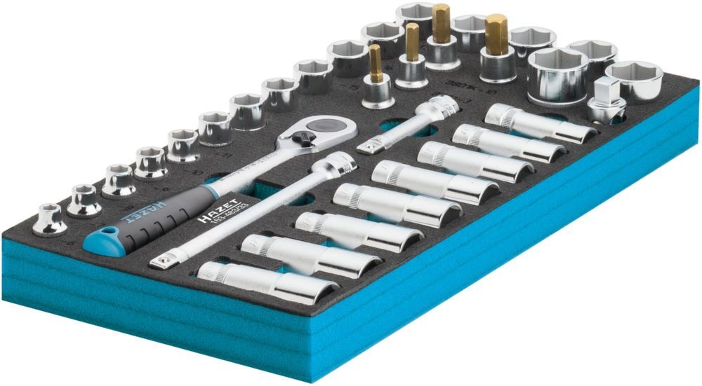 Hazet Steckschlüsseleinsatz Satz 163-483/33 3/8 Zoll Vierkant Sechskant Profile 5-22 Produktbild Hazet Steckschlüsseleinsatz Satz 163-483/33 3/8 Zoll Vierkant Sechskant Profile 5-22 bild 4