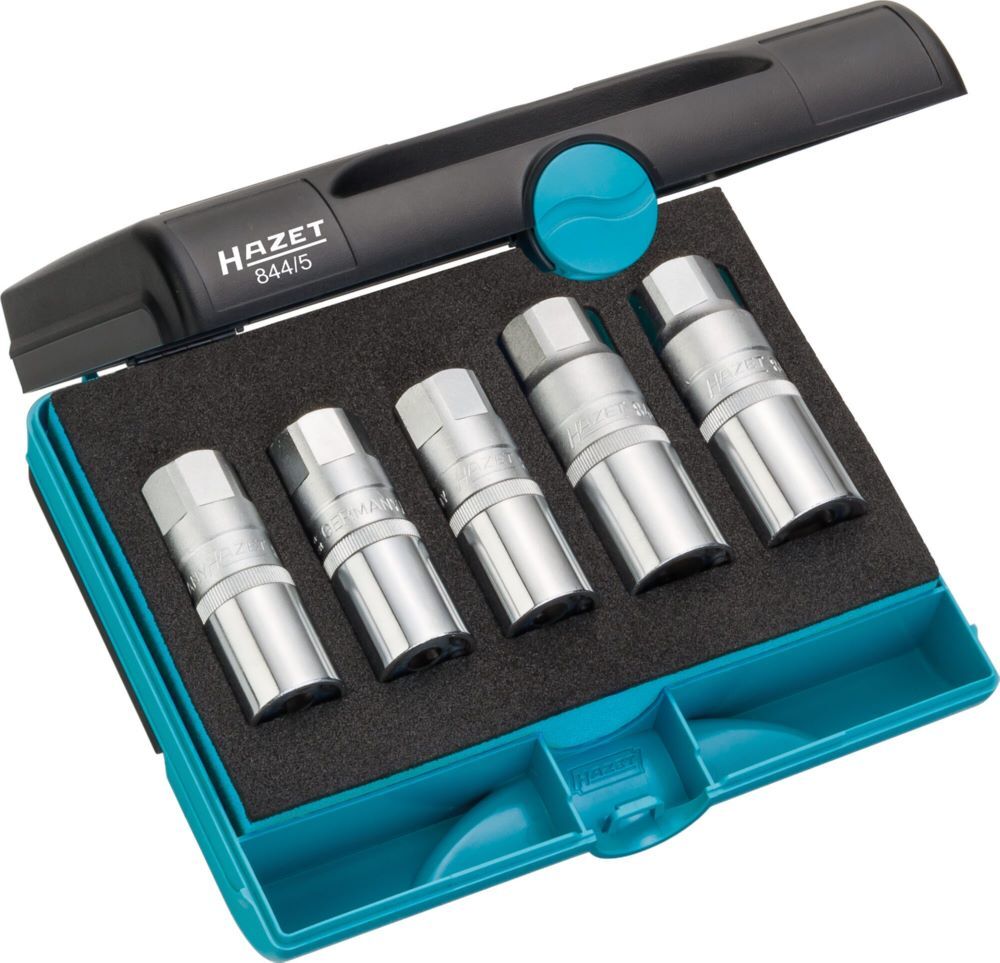 Hazet Stehbolzen Ausdreher Satz 844/5 mit 1/2 Zoll Vierkant 5 teilig Produktbild Hazet Stehbolzen Ausdreher Satz 844/5 mit 1/2 Zoll Vierkant 5 teilig