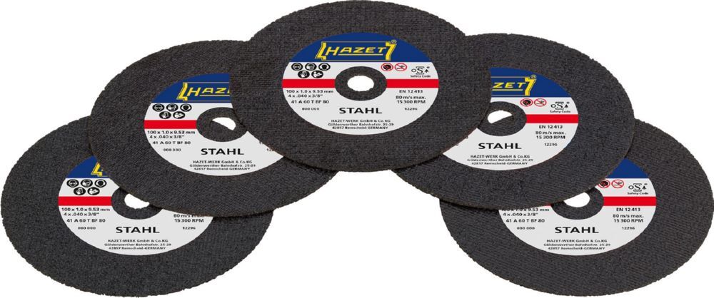 Produktbild Hazet Trennscheiben Satz 100 x 1 x 9,3 mm 9033P-08/5 5 teilig