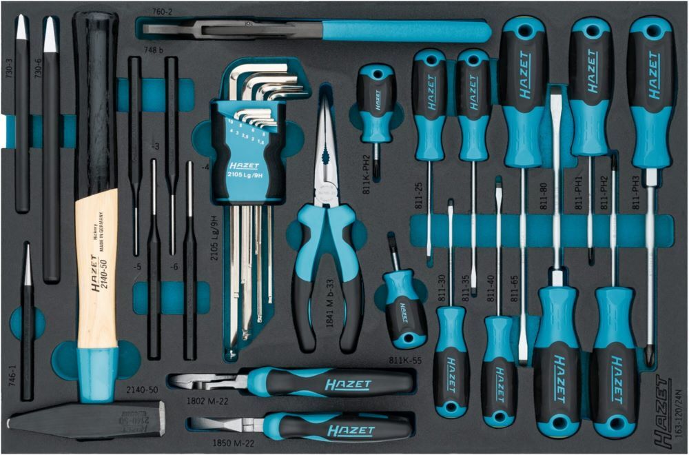 Hazet Universal Satz 163-120/24N Kreuzschlitz Schlitz Sechskant 1,5-10 PH1-PH3 Produktbild Hazet Universal Satz 163-120/24N Kreuzschlitz Schlitz Sechskant 1,5-10 PH1-PH3