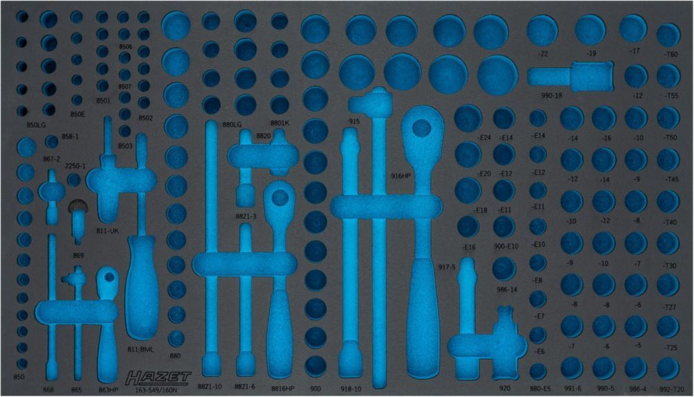 Hazet 2-Komponenten Weichschaumeinlage 163-549LN L 519 mm x B 392 mm Produktbild Hazet 2-Komponenten Weichschaumeinlage 163-549LN L 519 mm x B 392 mm