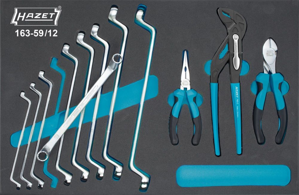 Hazet Werkzeug Satz Doppel Ringschlüssel Zangen 163-59/12 6x7-21x23 Produktbild Hazet Werkzeug Satz Doppel Ringschlüssel Zangen 163-59/12 6x7-21x23 bild 1