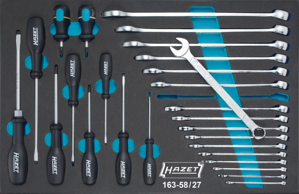 Hazet Werkzeug Satz mit Ringmaulschlüssel Schraubendreher 163-58/27 PH1-PH2 6-24 Produktbild Hazet Werkzeug Satz mit Ringmaulschlüssel Schraubendreher 163-58/27 PH1-PH2 6-24 bild 1