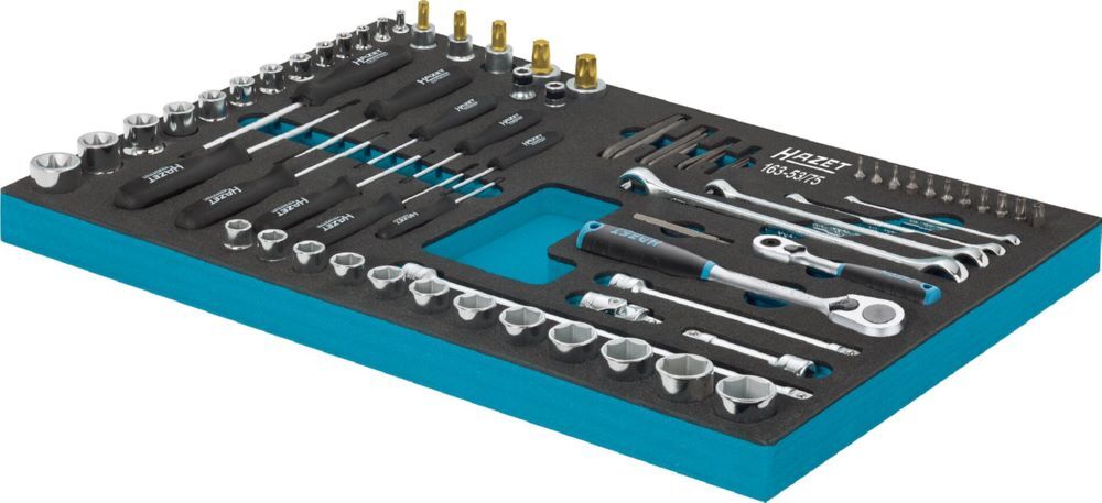 Hazet Werkzeug Satz 163-53/75 mit Vierkant Sechskant Torx 75 teilig Produktbild Hazet Werkzeug Satz 163-53/75 mit Vierkant Sechskant Torx 75 teilig bild 3