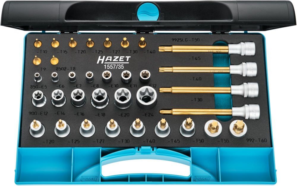Hazet Werkzeug Satz 1557/35 Vierkant Torx E6-E24 T8-T50 Produktbild Hazet Werkzeug Satz 1557/35 Vierkant Torx E6-E24 T8-T50 bild 3