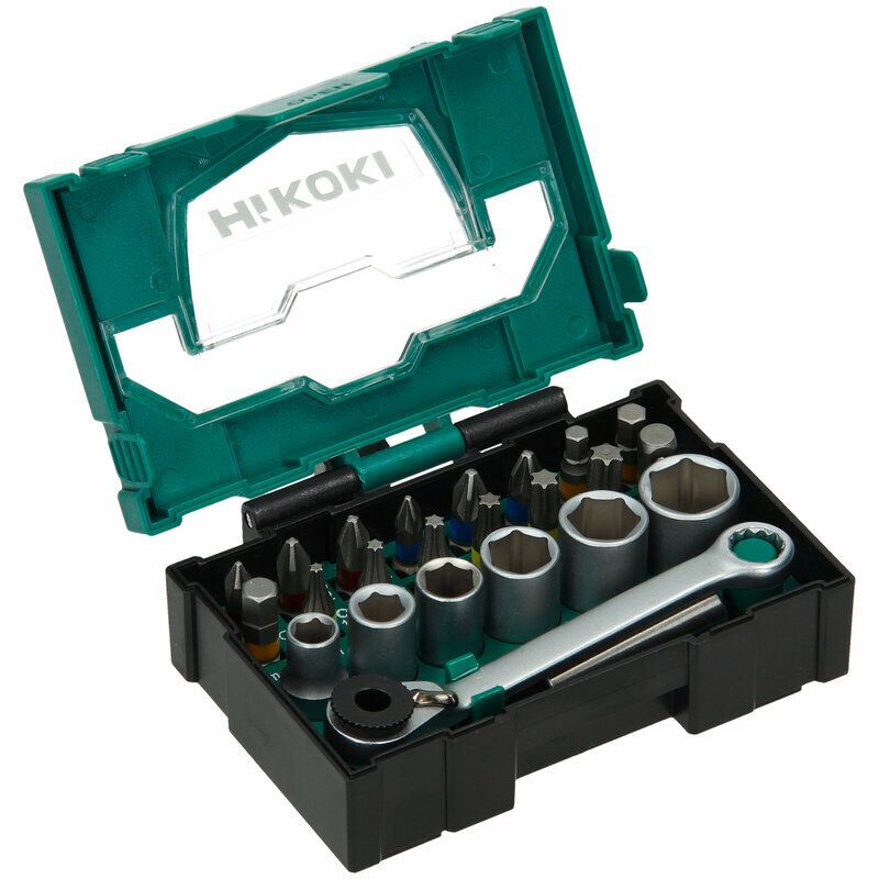 Produktbild Hikoki Bit Box 1/4 Zoll 25 mm mit Ratsche Größe I 24 teilig