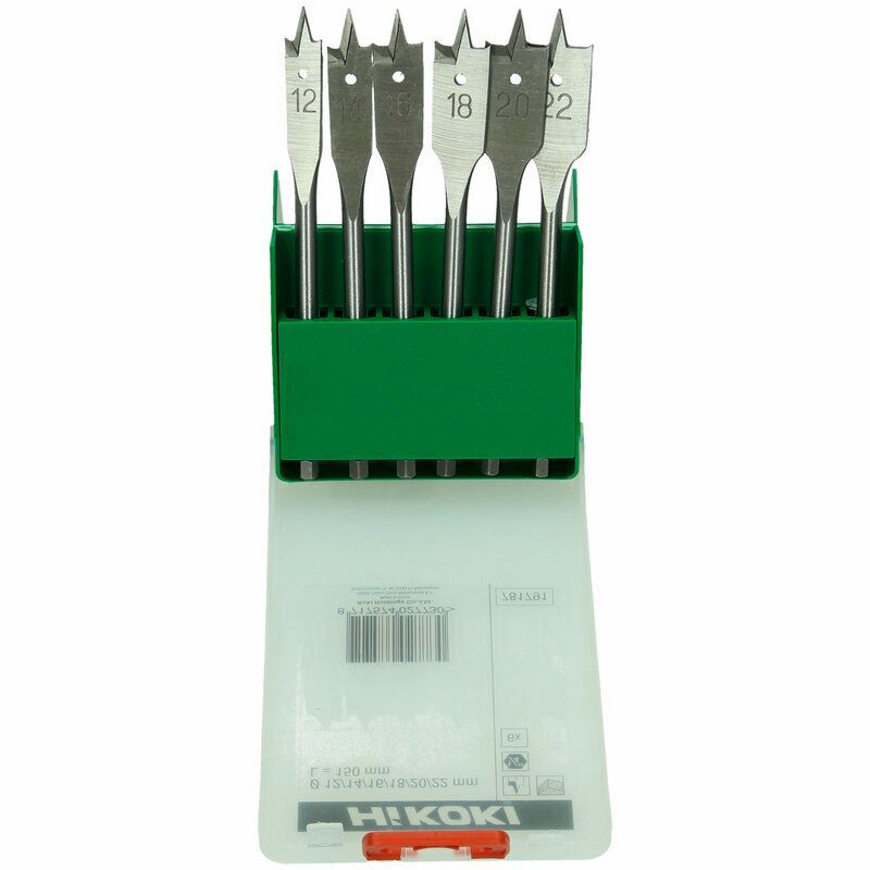 Produktbild Flachholzbohrer Set 12 14 16 18 20 22 x 150 mm Sechskant 1/4 Zoll 6 teilig bild 2