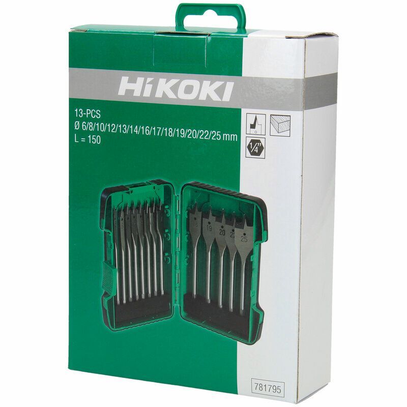 Produktbild Flachholzbohrer Set 6 8 10 12 13 14 16 17 18 19 20 22 25 x 150 mm 13 teilig bild 6