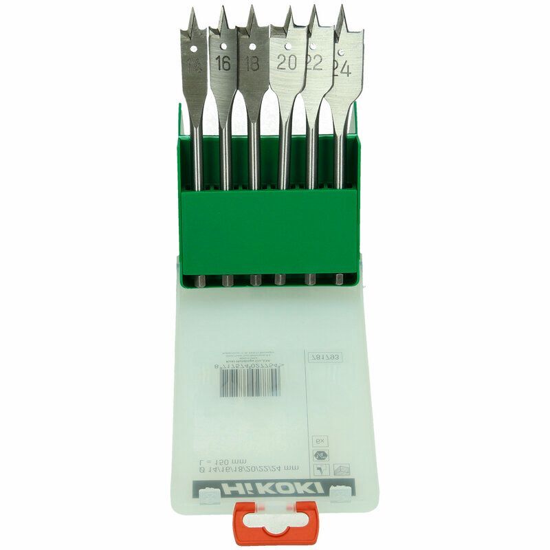Produktbild Flachholzbohrerset 14 16 18 20 22 24 x 150 mm Sechskant 1/4 Zoll bild 2