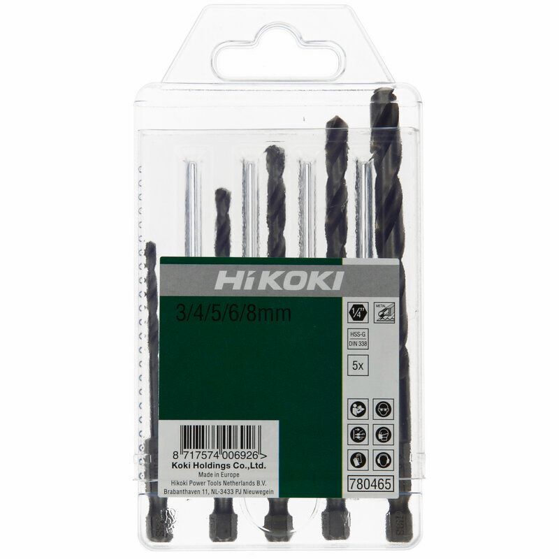 Produktbild Metallbohrer Set HSS G DIN 338 1/4 Zoll Sechskant 3 4 5 6 8 mm bild 2
