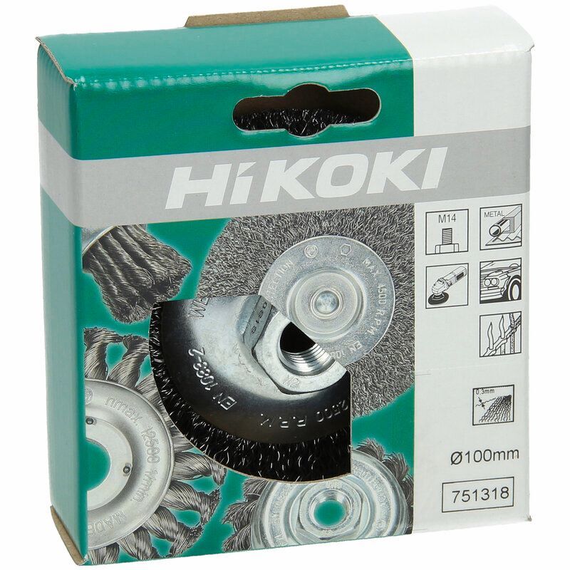 Produktbild Stahldraht Kegelbürste 100 x 0,3 mm Schaft M14 Stahl gewellt bild 2