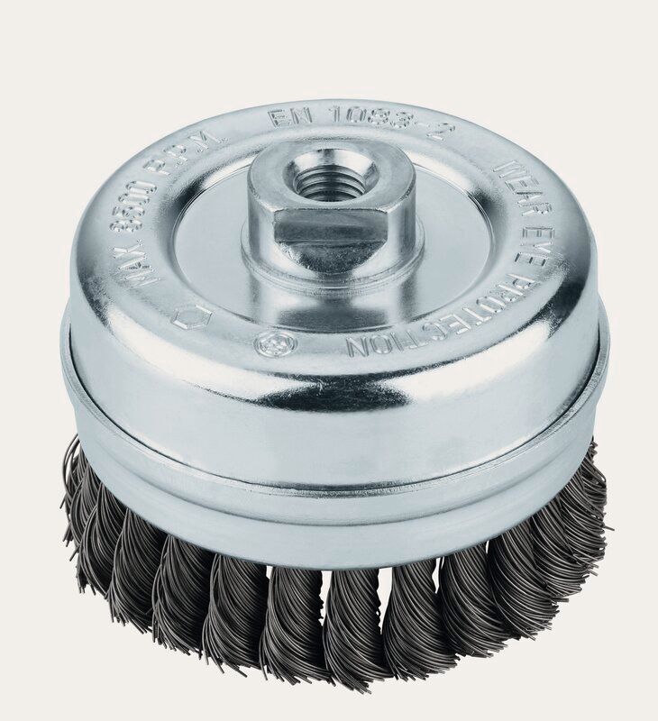 Produktbild Hikoki Stahldraht Topfbürste 110 x 0,35 mm M14 Stahl gezopft
